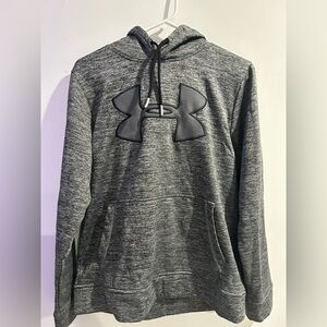Men’s grey and black Under Armour logo hoodie size small